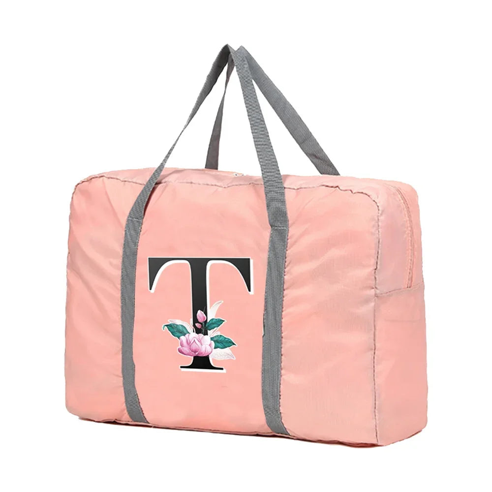 Sac weekend femme lettre prénom de S à Z Rose-S-W-V-U-T-Z-Y-X-ShopGET® 