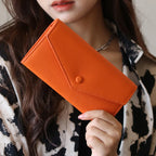 Pochette en cuir tendance pour femme Orange-Gris-Vert-Rose-Kaki-Jaune-Noir-Rouge-Pourpre-ShopGET® 