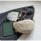 Grand sac banane velours pour femme