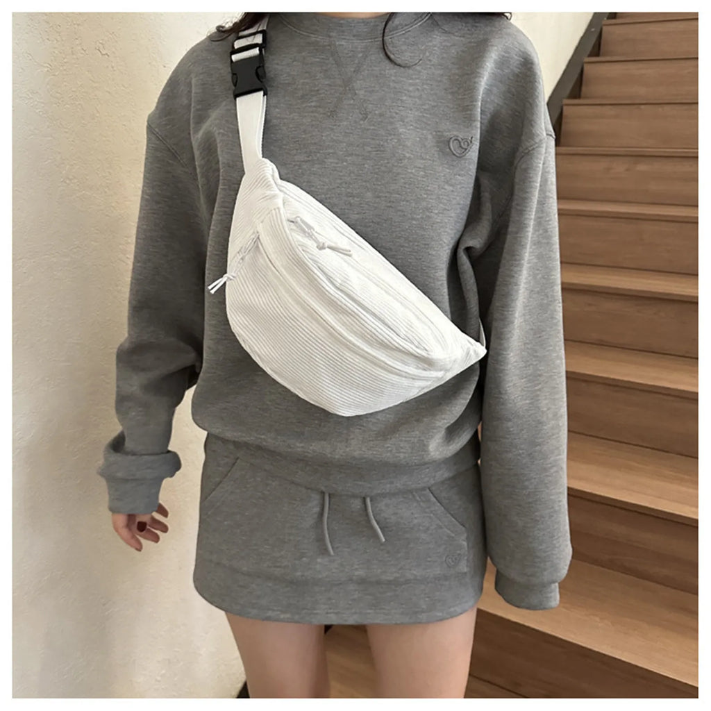 Sac banane velours xl pour étudiante