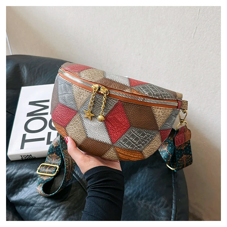 Grand sac banane en cuir femme