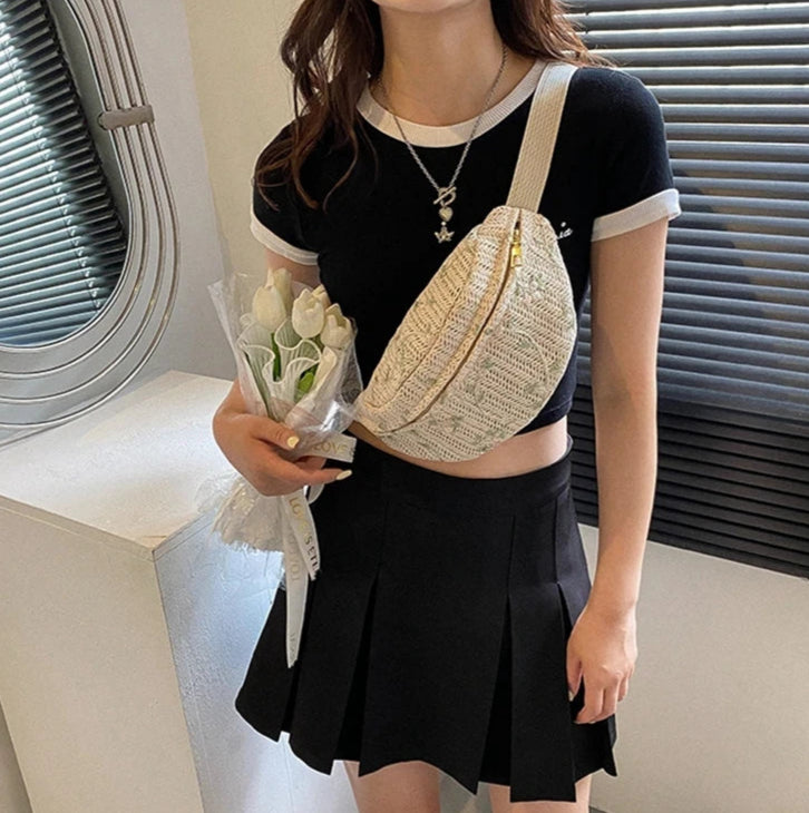 sac banane femme tendance messager kaki