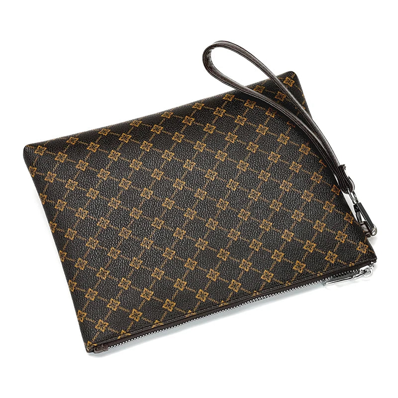 Pochette homme été de luxe Marron / 28cm x 19cm x 2cm-Marron / 24cm x 16cm x 2cm-ShopGET® 