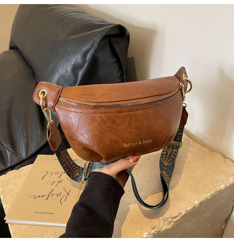 Sac banane en cuir artificiel femme