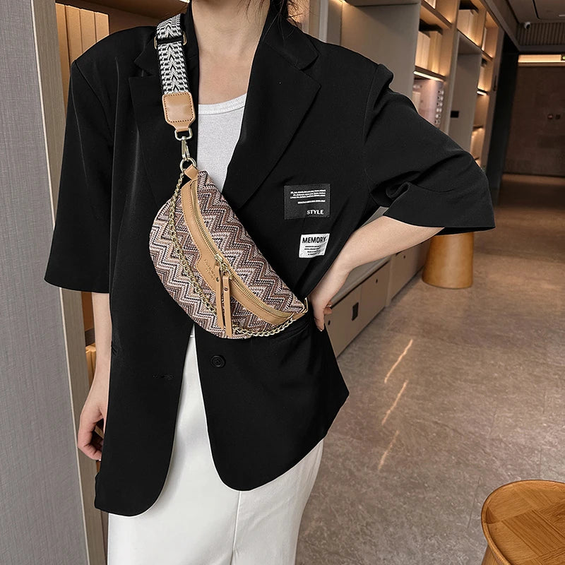 Sac banane en cuir ethnique boho plage