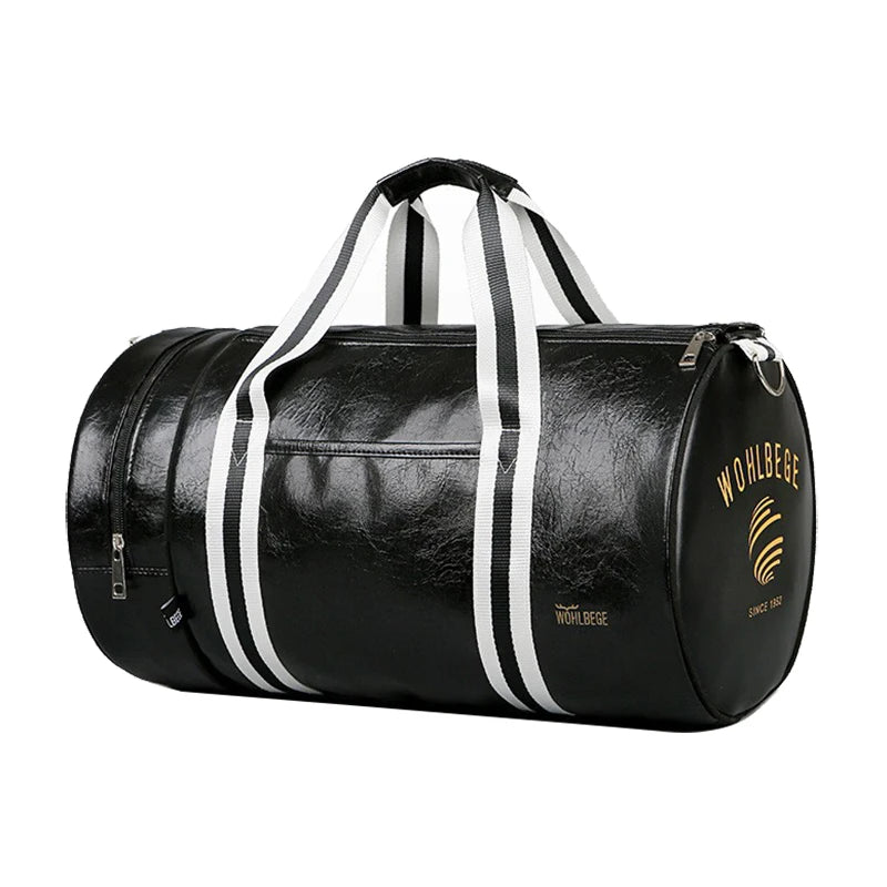 Sac polochon homme de luxe Noir-Rouge-ShopGET® 
