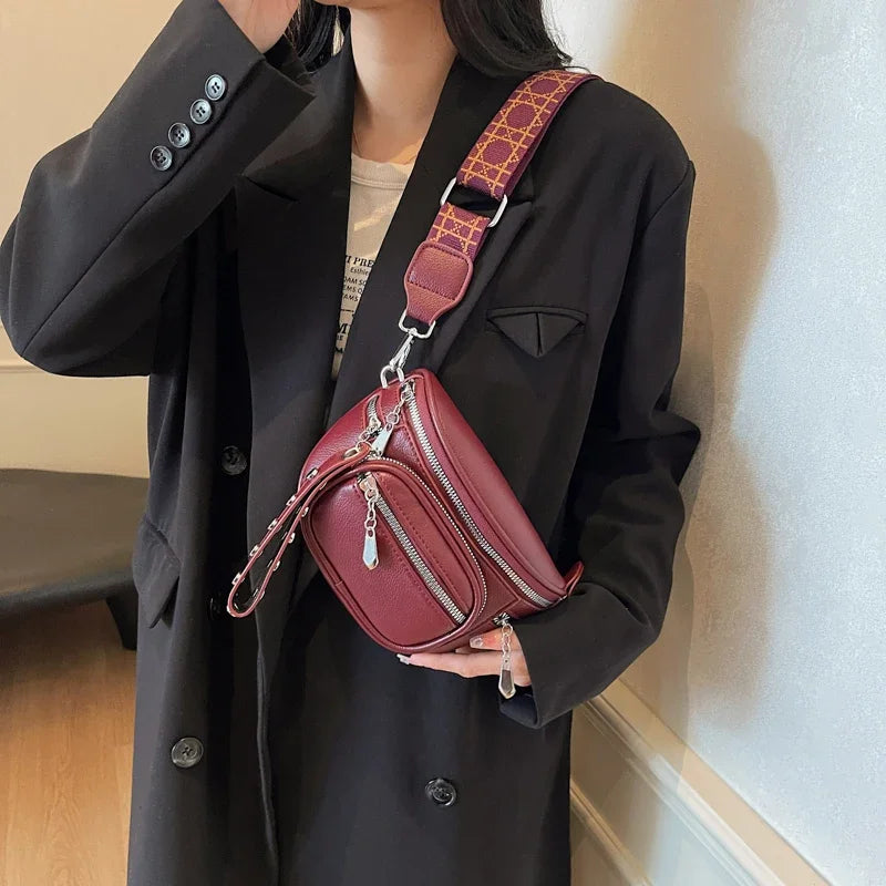 Petit sac banane cuir souple femme