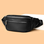 Sac banane cuir noir pour homme