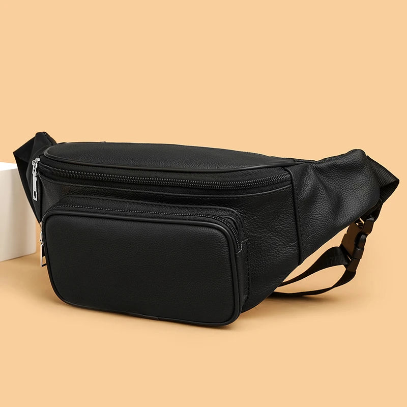 Sac banane homme cuir noir - ShopGET®