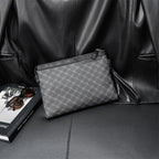 Petite pochette homme  luxe en plaid Noir-ShopGET® 