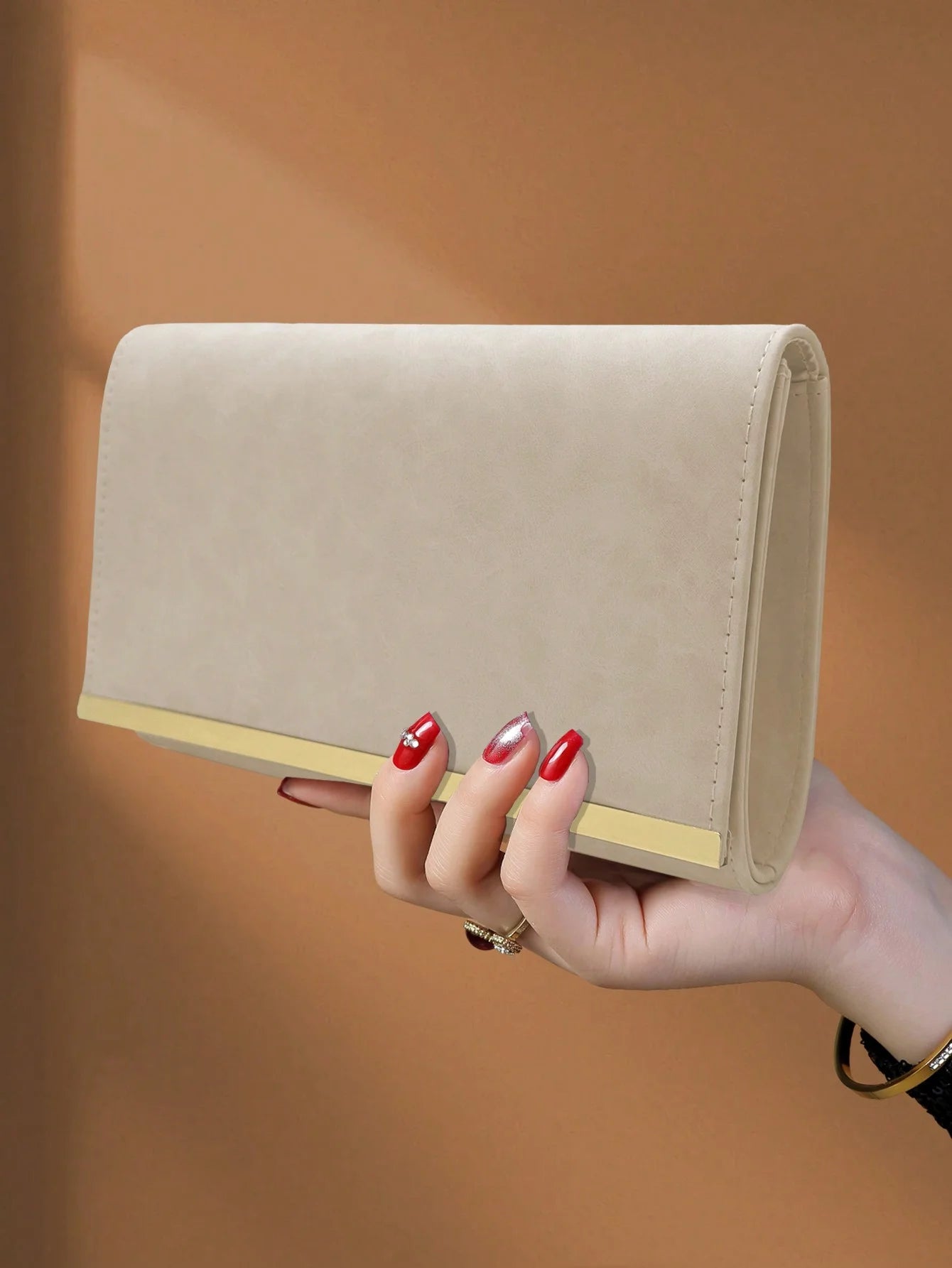 Portefeuille pochette femme de luxe Bleu-Apricot-Lotus-ShopGET® 