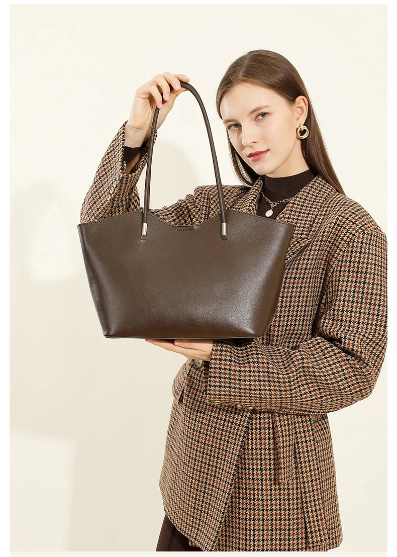 Sac cabas en cuir  souple femme Burgundy-Noir-Café-Marron-ShopGET® 