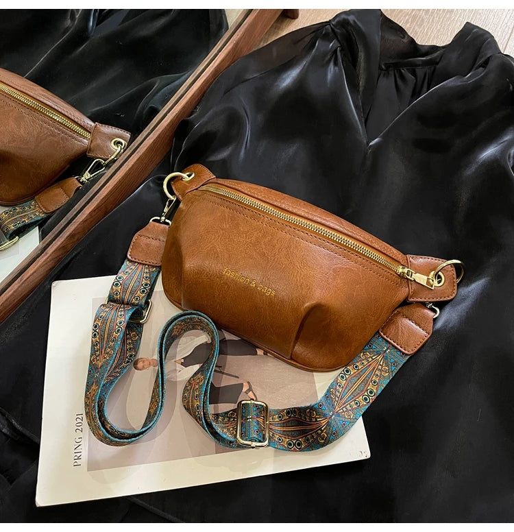 Sac banane en cuir artificiel femme