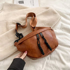 Grand sac banane en cuir tendance