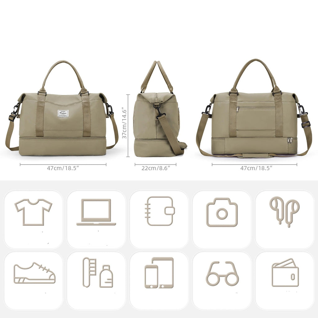 Sac weekend homme de voyage Beige-Rose-Kaki-Bleu-Noir-ShopGET® 