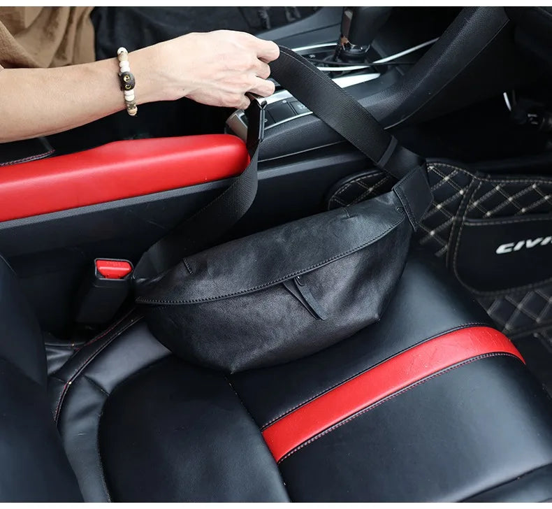 Sac banane imperméable en cuir pour homme - ShopGET®