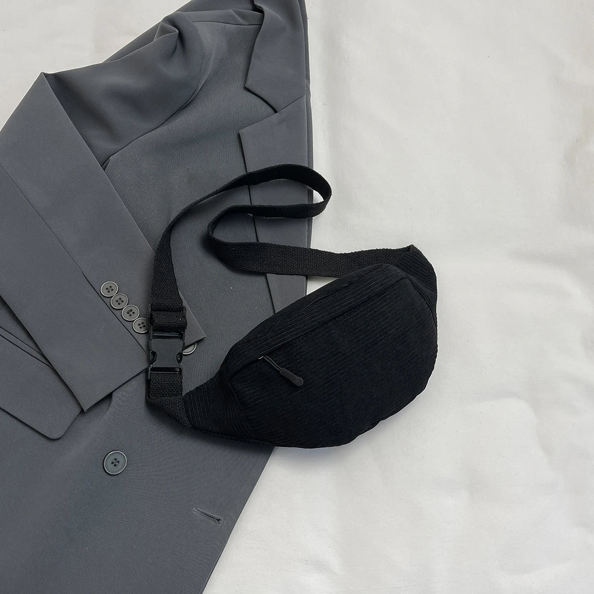 Sac banane velours beige pour femme - ShopGET®