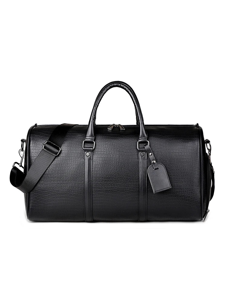 Sac weekend femme en cuir solide et premium Noir-ShopGET® 