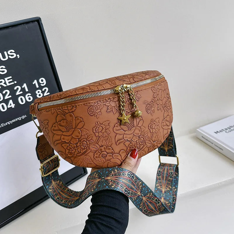 Sac banane en cuir noir femme