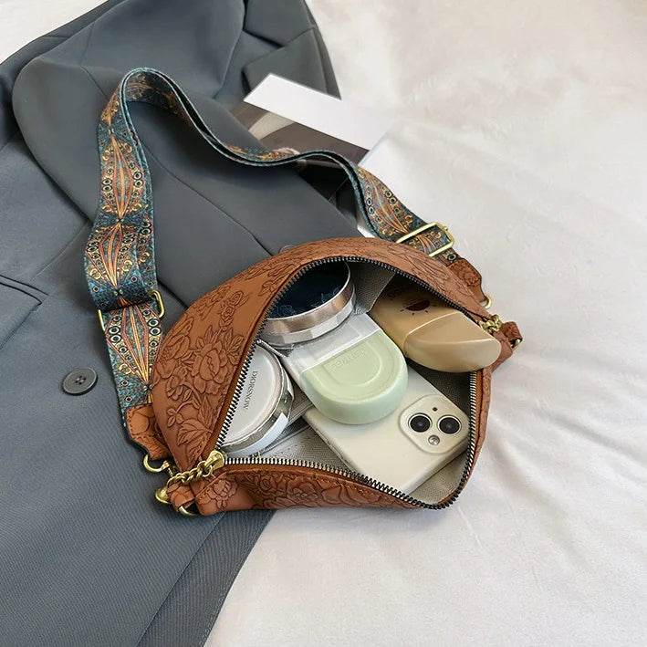 Sac banane en cuir noir femme