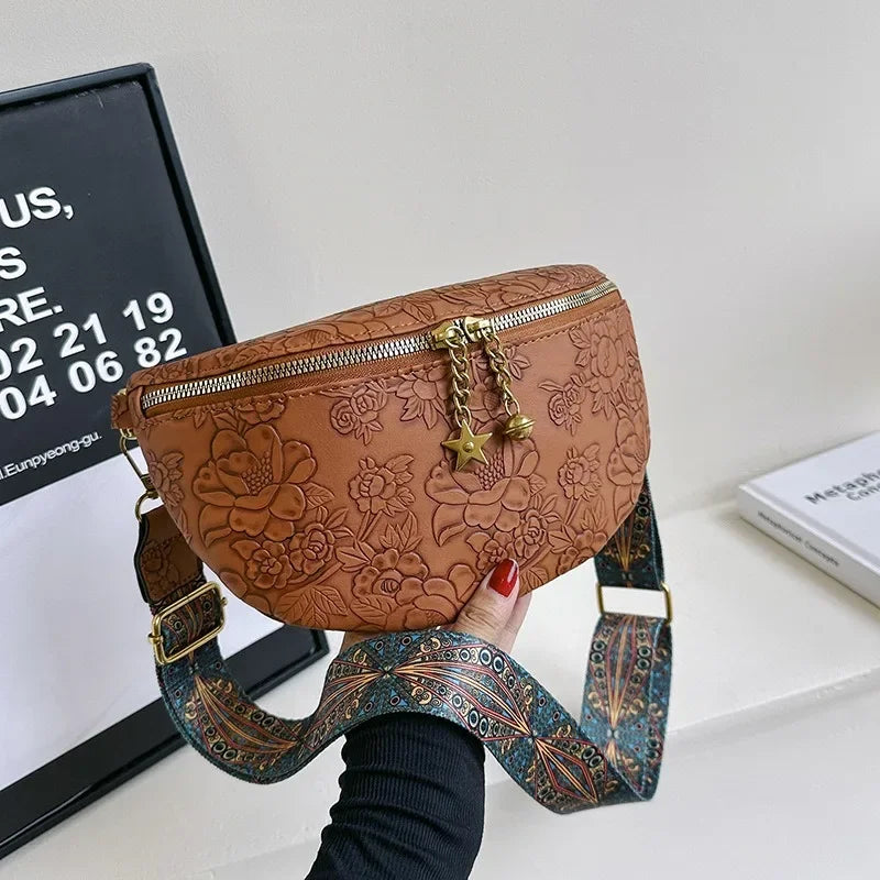 Sac banane en cuir noir femme