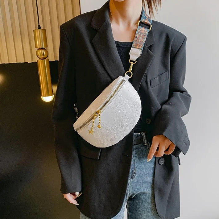 Sac banane en cuir noir femme