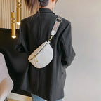 Sac banane en cuir noir femme