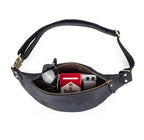 Sac banane en cuir noir homme original