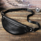 Sac banane en cuir noir homme original