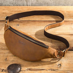 Sac banane en cuir noir homme original