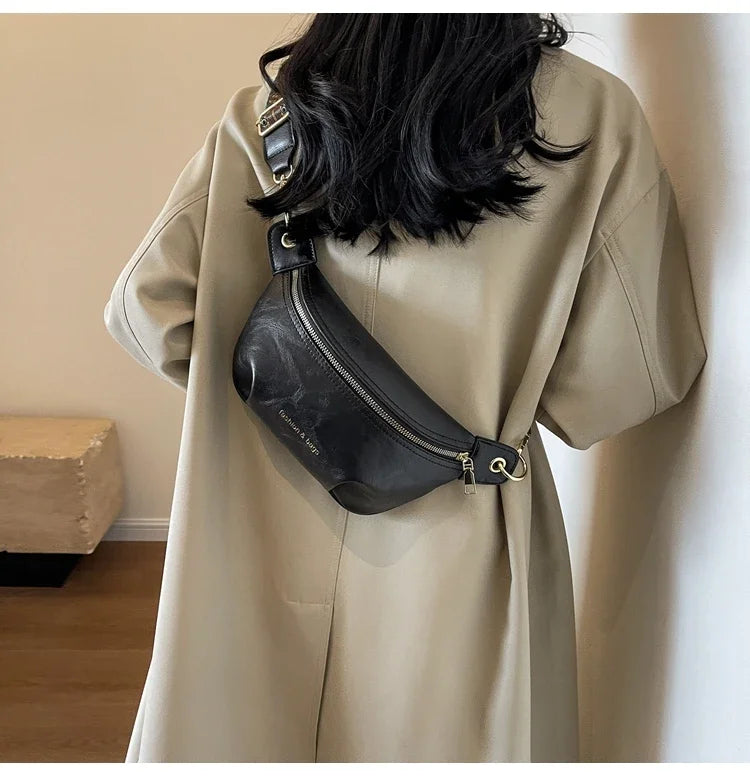 Sac banane femme cuir noir - ShopGET®