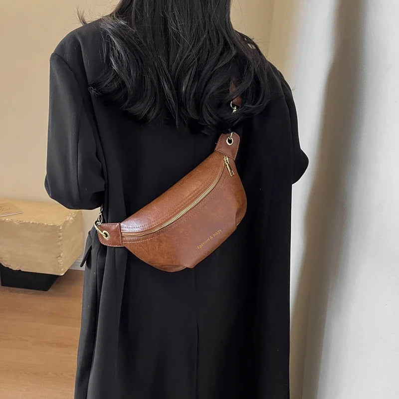 Sac banane femme cuir noir - ShopGET®