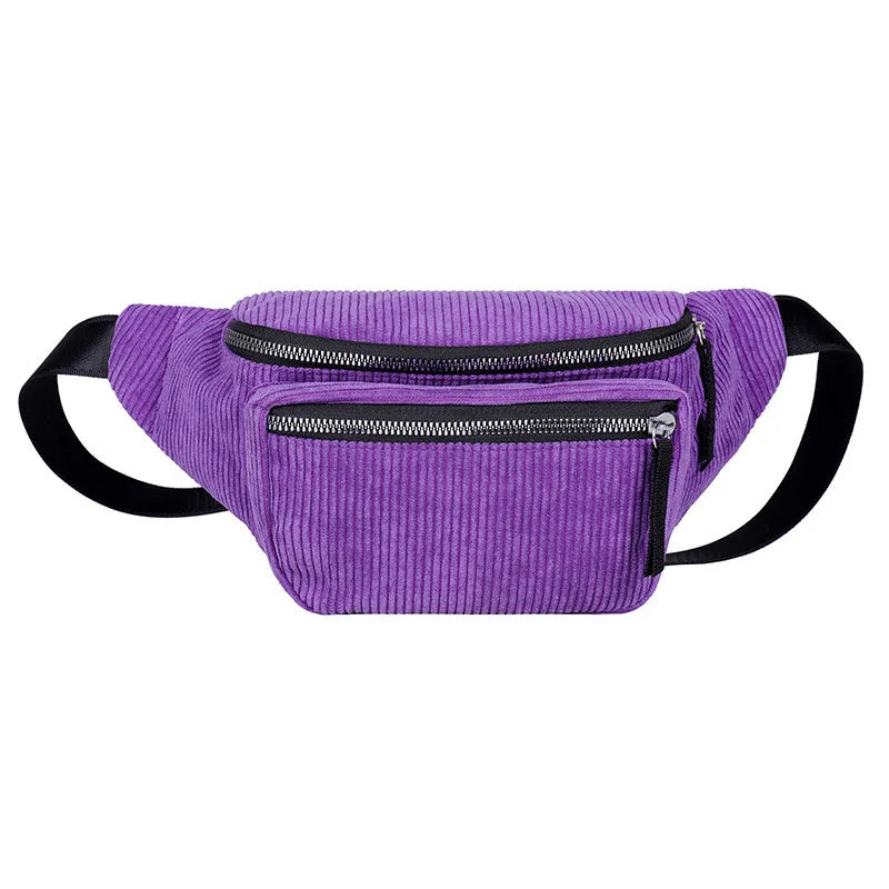 Sac banane femme moumoute noir en velours - ShopGET®