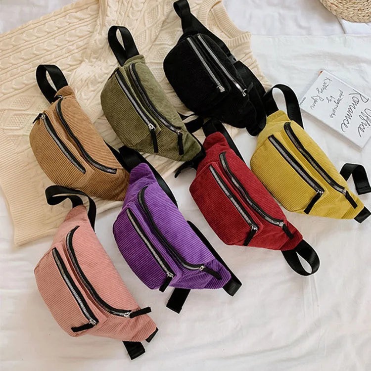 Sac banane femme moumoute noir en velours - ShopGET®