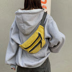 Sac banane femme moumoute noir en velours - ShopGET®