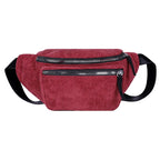 Sac banane femme moumoute noir en velours - ShopGET®