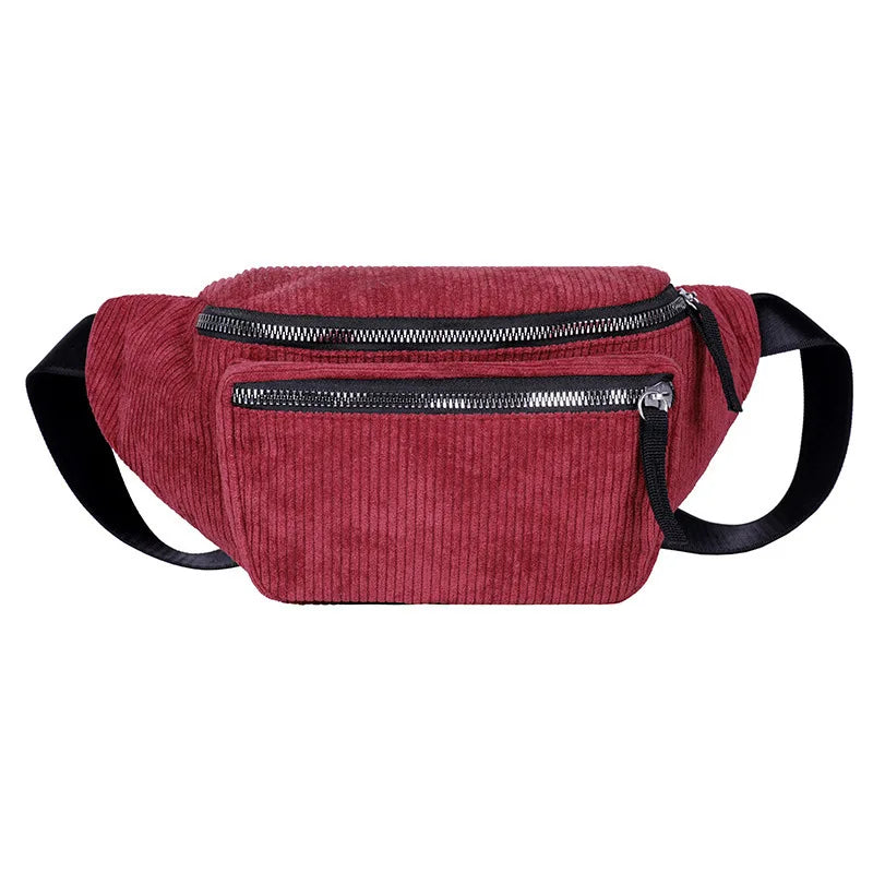 Sac banane femme moumoute noir en velours - ShopGET®