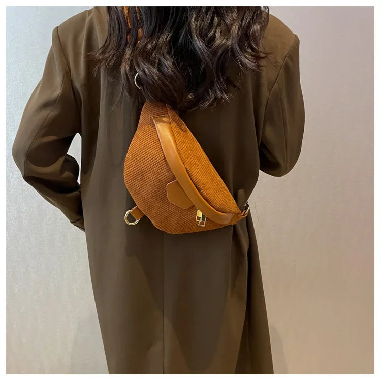 Sac banane femme velours noir - ShopGET®