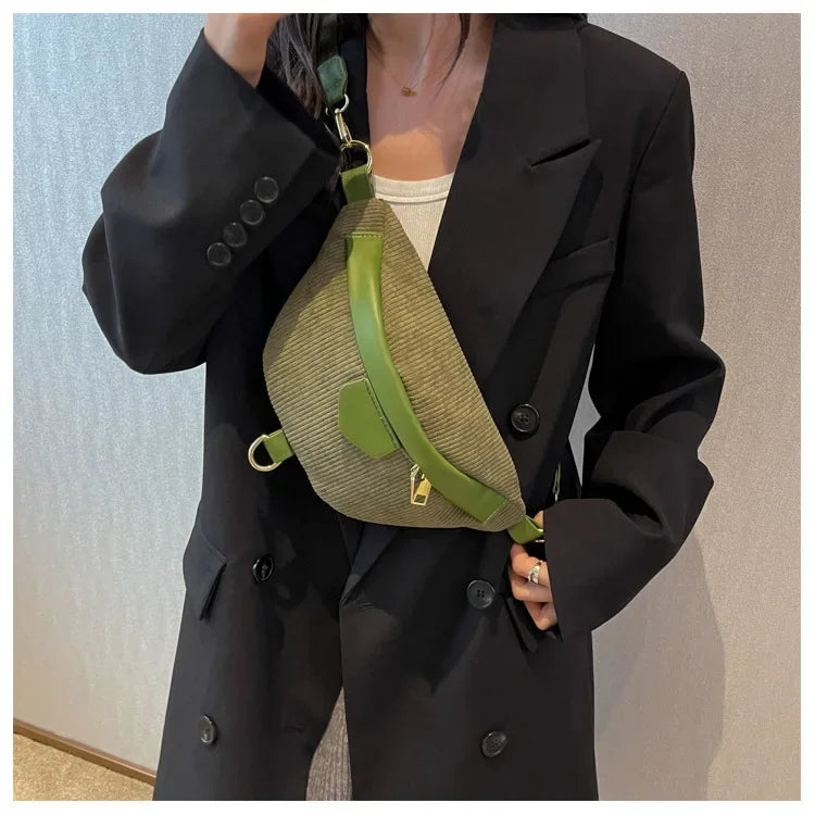 Sac banane femme velours noir - ShopGET®