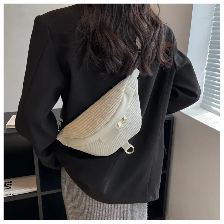 Sac banane femme velours noir - ShopGET®