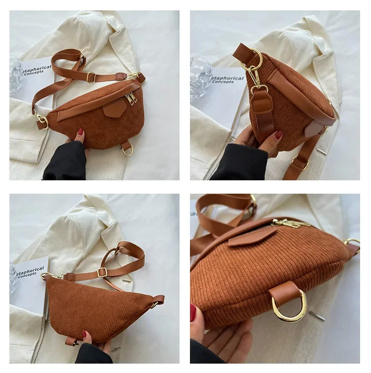 Sac banane femme velours noir - ShopGET®