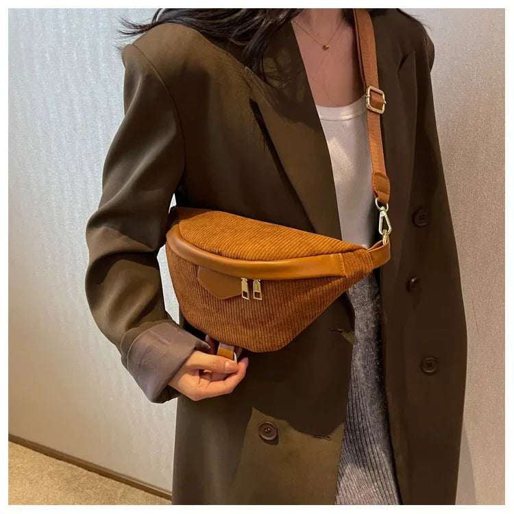 Sac banane femme velours noir - ShopGET®