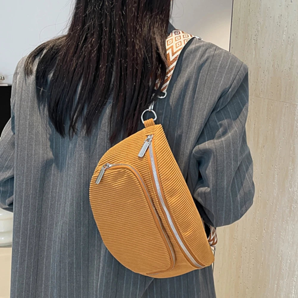 Sac banane velours camel kaki