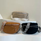 Sac banane velours camel kaki