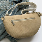 Sac banane velours camel kaki