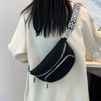 Sac banane velours camel kaki