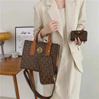 Sac cabas de haute qualité + portefeuilles Marron / 29x23x10cm-Blanc / 29x23x10cm-ShopGET® 