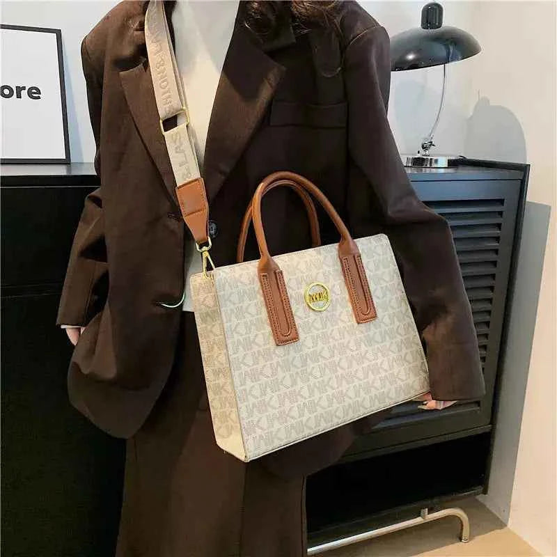 Sac cabas de haute qualité + portefeuilles Marron / 29x23x10cm-Blanc / 29x23x10cm-ShopGET® 