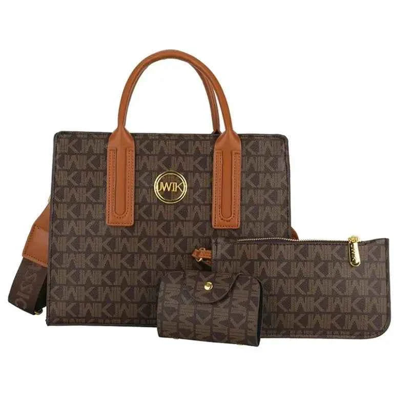 Sac cabas de haute qualité + portefeuilles Marron / 29x23x10cm-Blanc / 29x23x10cm-ShopGET® 