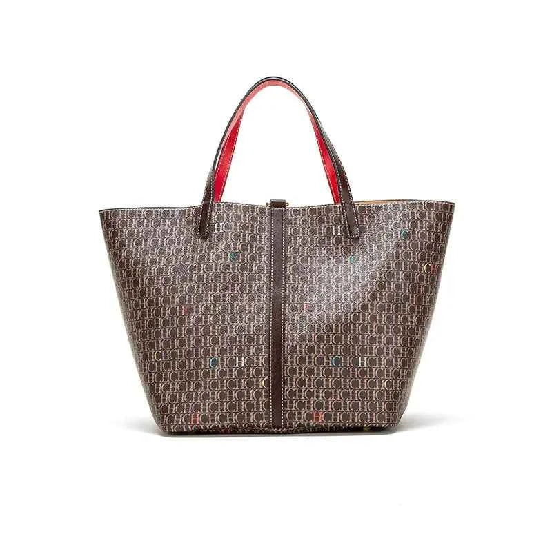 Sac cabas de luxe Marron-Blanc-ShopGET® 